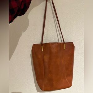 Anthropologie Faux Leather Bucket Bag (Antik Kraft)